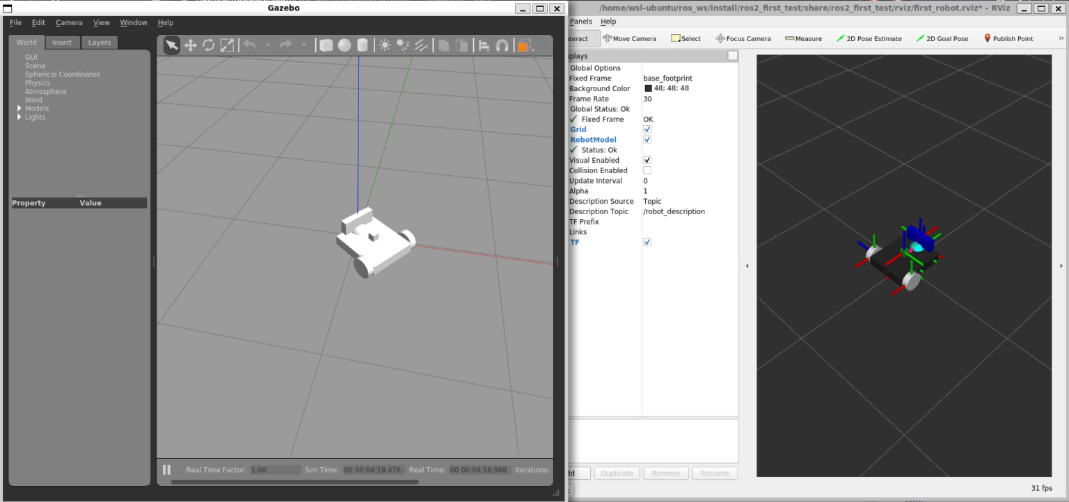 URDFをRviz2とGazeboで表示する (ROS2-Foxy) - フードテックブログ